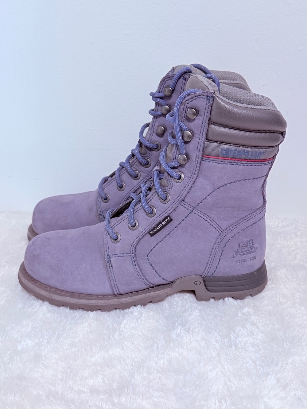 Caterpillar Boots: Women's Steel Toe Waterproof Grey Echo Work Boots Sz 6.5